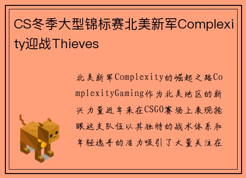 CS冬季大型锦标赛北美新军Complexity迎战Thieves